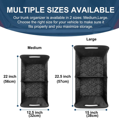 Car Trunk Organizer With Six Big Pockets Waterproof 600D Polyester Storage For SUV Minivan And Truck Durable Cargo Organizer