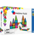Box of Classic 100 Piece Magnetic Construction Set With Translucent Geometric Shapes In Six Colors For Open Ended Building And STEM Fun, A Kid Friendly Magnetic Toy That Sparks Creativity And Awesome Play
