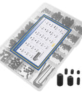 Homoyoyo Steel Set Screw Assortment Kit With Wrenches Includes 22 Sizes M2 To M8 Black Internal Drive Machine Screws in storage case
