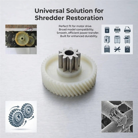 9T 47T Helical Gear Set For Paper Shredders With Double Layer Design For Smooth Operation And Efficient Power Transfer Across Models 9912 9951 9952 9953 9954 9907 SE660 27530 27250 T601 Motor Drive Gear Accessories Replacement on display