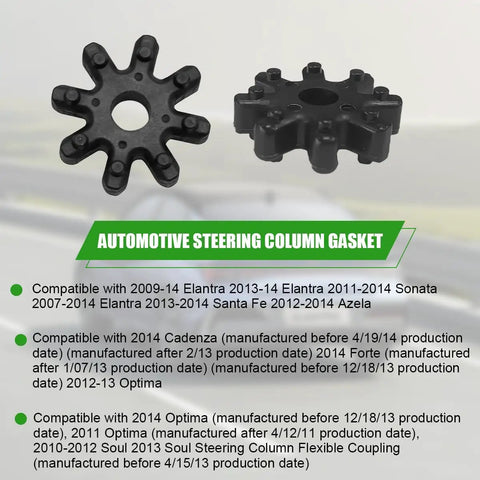 Top Notch Eight Piece Flexible Steering Coupler Compatible With Kia Forte Cadenza Optima with rubber gasket design.