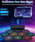 Portable Roll Up Electric Drum Kit With 9 Pads And Dual Stereo Speakers Bluetooth MIDI Practice Ready For Kids And Adults Beginners Includes Pedals Sticks And Headphone Support