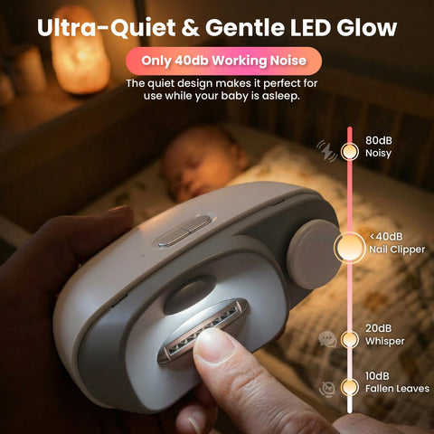 Upgraded Electric Nail Clipper With Adjustable Speeds And LED Light Automatic Trimmer for safe, quiet grooming with LED light.