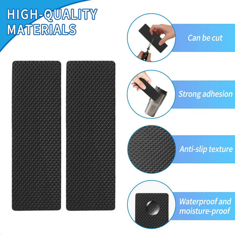 Premium Thick Furniture Pads 12 Piece Kit Features Heavy Duty Self Adhesive Non Slip Grippers image showing anti-slip texture and cuttable design.