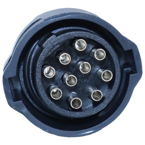 Close-up of the 10-pin connector of the Yamaha Outboard Main Wiring Harness 16.4 Ft 688-8258A-50-00 6X3-8258A-00 compatible control