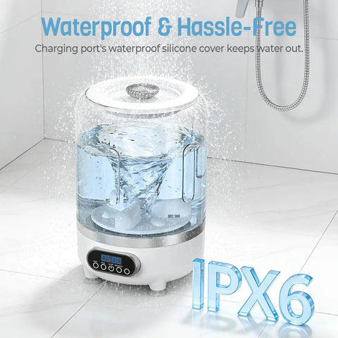 Ultra Compact Cordless Washing Machine, Portable Mini Laundry Spinner For Underwear And Socks, with waterproof design and digital timer.