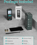 Digital Laser Distance Meter With Dual Bubble Levels, Backlit LCD, 328 Feet Range and accessories including manual and batteries