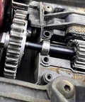 Beefy 46T Gear Bearing Assembly For 1 To 5 Scale RC Trucks Upgrade Kit With High-Carbon Chrome Steel Bearings Smooth Power Transfer For 8S Drives Replacements Mods And Drivetrain Upgrades For Heavy-Duty RC Builds, close-up installed in RC gearbox