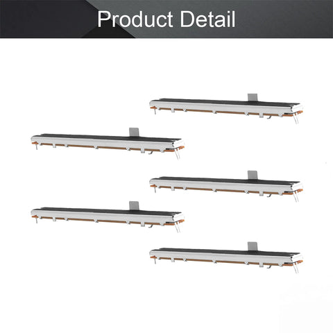 Five Pack Pro Grade 10K Linear Potentiometers Carbon Film Faders with 3 Pins Slide Potentiometers for Dimming and Tuning