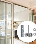 24mm Wheel Dia Steel Rail Hanging Trolley Wheel Sliding Track Roller With 90kg Load Bearing And Nuts shown in a kitchen setup