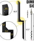 Dimensions of Beefy Heavy Duty Steel Fence Post Repair Stake With Ground Anchor Screws In H Shape Design For Tilted Or Broken Wood Posts