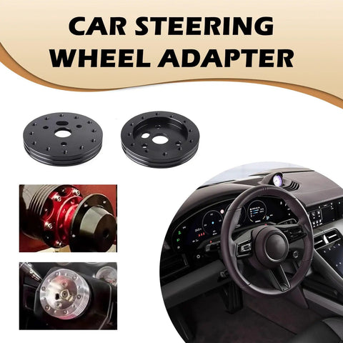 Badass 6 To 3 Hole Steering Wheel Hub Adapter Boss Kit For Cars Quick Swap Alloy Converter Rustproof Mod No Sweat Install showing black alloy adapters.