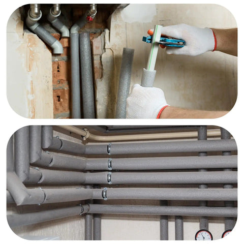 70.9 Inch Pipe Insulation Foam Tube For Water Pipes And Plumbing Heat Preservation Black Rubber And Plastic 0.8 Inch Thick installation