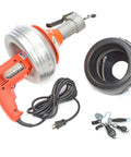 Automatic Feed Drain Cleaner With Triple Rollers And Dual Heavy Duty Cables For Nasty Under Sink Clogs And Stubborn Pipe Blockages including sturdy drum and cutter kit.