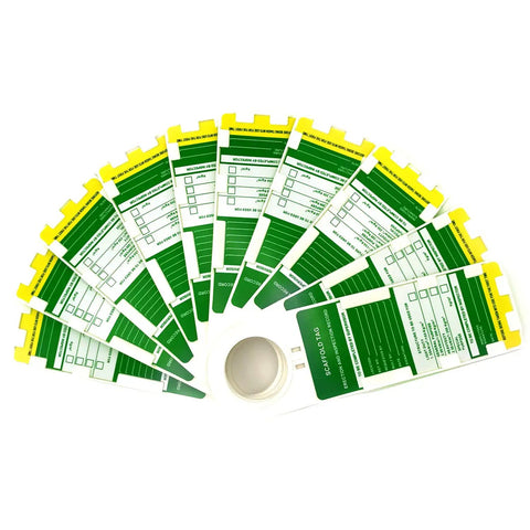 Scaffold Status Tags And Holders Set Of 10 With 11.75 Inch Height And 3.5 Inch Width Heavy Duty Tag Holders For Daily Inspections Danger Do Not Use Label Reminders Tracks Weight And Safety Status At Jobsite, green and yellow PA tags