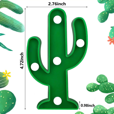 2 Pcs LED Night Light Cactus Lamp Set For Table Desk Bedroom And Home Decor, Cute Mexican Cinco De Mayo Party Decorations