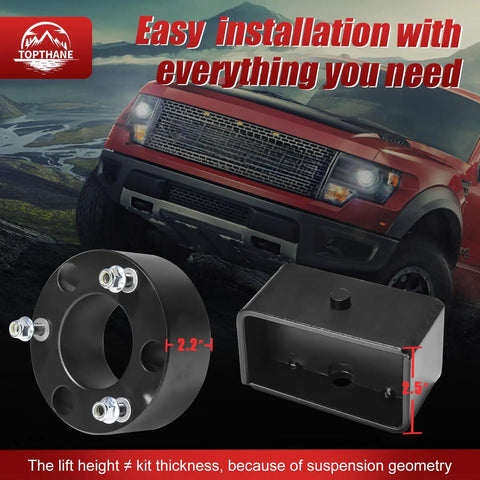 Chevy Silverado 1500 And GMC Sierra 1500 3.5 Inch Front Strut Spacers And 3 Inch Rear Leveling Lift Kit Black Close-up