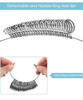 Handy Stainless Steel Ring Sizer Set With 27 Ring Gauges On Cable US Size 1 To 13 Plus Half Sizes shown in detached form