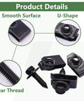 Multipurpose Automotive Body Bolts And U Nut Clips Kit For Cars, 30 Piece Fender Fasteners And Bumper Clips, product details view