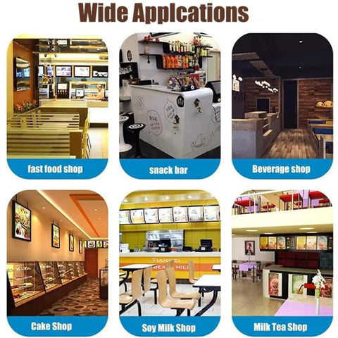Wide applications of Pro Grade Electric Portafilter Cleaning Machine And Commercial Knock Box Combo in various shops.