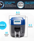 Hella Fast Dual Side ID Card Printer For Tough PVC Badges, measuring 8.5x9.5x16 inches, ideal for staff IDs and membership tags.