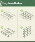 Sturdy 5 Tier Display Bookcase With 10 Open Shelves And Raised Backboard, 47.2 Inch Wide Shelf Unit assembly diagram