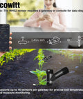 3 In 1 Soil Meter Sensor For Garden Monitoring Moisture Temperature And Electrical Conductivity Readings Sensor Only That Pairs With Gateway Or Console At 915 MHz And No Fuss WiFi Setup, black plastic probe