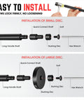 Diagram showing assembly of Heavy Duty 52 Piece Bushing Driver Set For Transmission Bearing Race Seals And Axle Installations Universal Tool Kit.