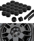 Matte Black 24 Piece Wheel Lug Nut Covers Set For Cybertruck Model Y Model 3 With 21mm Inner Nut Covers And 25mm Outer Diameter