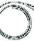 Replacement Hose And Spray Head For Pull-Out Kitchen Faucets, StarLight Chrome Finish, No Fuss DIY Install Kit For 46592000, shown coiled