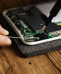 Pro Grade Silver Solder Wire For Jewelry Making used for electronic repair, close-up view.