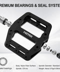 Rugged Nylon Fiber Mountain Bike Pedals With Nine Sixteen Inch Spindle, Three Sealed Bearings, Lightweight Grippy Non Slip Platform
