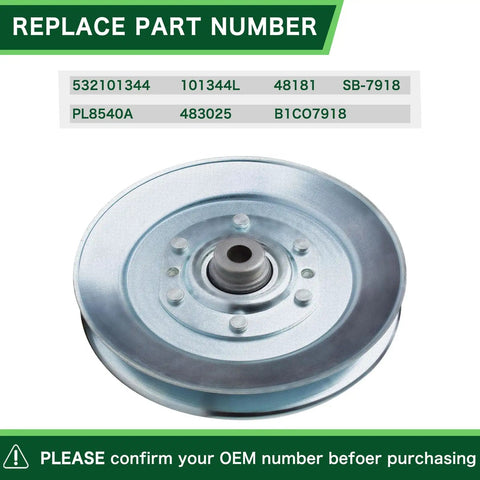 Scag 48181 Idler Pulley Replacement For AYP Husqvarna Encore GT180 Tiger Cat Cheeta Super Z 532101344 101344L Bunton PL8540A