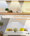 96 LED Motion Sensor Under Cabinet Lights 2 Pack Rechargeable Magnetic Indoor Kitchen Closet Lighting, 3 color temperatures