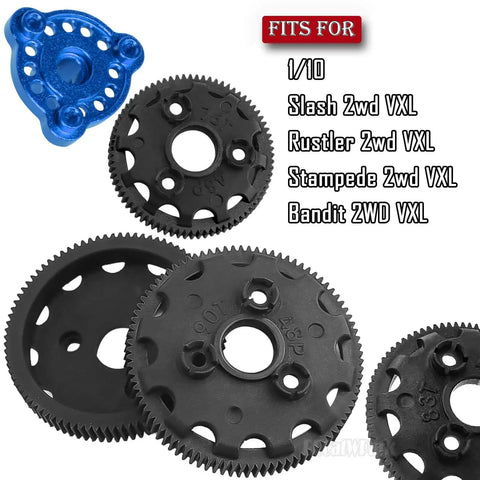 RC 48P Spur Gear Upgrade Kit With 76T 83T 86T 90T Sprockets Plus 17T 19T 21T 23T 25T 27T Pinions Slipper Clutch Transmission Gear