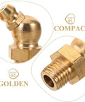 Top Tier Grease Nipple Kit With 9pcs M8 Threaded Copper Fittings For Cars And Excavators Plus Universal Fit Precision Engineering Multi Standard Support Heavy Duty Hydraulic Coupler Set, gold brass fitting