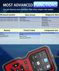 Must Have OBD2 Scanner Diagnostic Tool showing advanced functions and menu options for real-time diagnostics on 1996+ cars.