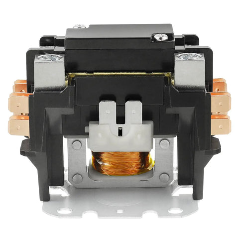 Black and copper One Pole 24VAC Coil Contactor For Air Conditioner Condenser And HVAC Compressor 30 Amp FLA 600V