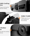 Close-up of Outdoor Heavy Duty Weatherproof Electrical Box Set with lockable latches and rubber seals for secure outdoor use.