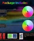 Multicolor LED Golf Cart Canopy Lights Kit With Remote, 2 Pack, 47.25 Inch Underglow Roof Lights, package contents displayed
