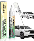 Glacier White Nissan Touch Up Paint For Cars Color Accurate Scratch Repair Pen Quick And Easy Fix For Chips And Nicks Automotive Paint Chip Repair Works On Altima Frontier Rogue Xterra And More, product packaging and application on car