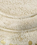 Close-up of textured paint on Eloise Small Pendant Light In Antique Ivory With Matching Shade Vintage Rustic Ceiling Fixture Durable Steel Construction Hand Painted Finish Perfect For Eclectic Homes And Cozy Spaces.