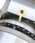 Close-up of scale on Precision 5-Inch 3-Jaw Chuck Dividing Head with MT2 Tailstock and Dividing Plates for Milling Machines.