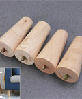 Solid Wood Furniture Legs Kit Four Pieces With Non Slip Feet for tables, sofas, cabinets, and wardrobes, shown with close-up view.