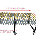 Unpowered Portable Flexible Conveyor Expandable From 31.5 to 118 Inches With Height Adjustable 29.5 to 45.3 Inches, Roller Table Style