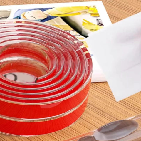 Clear Self Adhesive Corner Protectors 5m Roll, 10mm Edge Guards For Kid Proofing Furniture, Tables, Fireplace And Cabinet, Flexible PVC