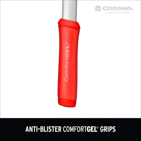 Close-up of red ComfortGEL grip on Extendable Bypass Lopper With ComfortGEL Grips 28 To 35 Inch Handle Nonstick Blade 1-1/2 Inch Cut Capacity Lightweight Steel Core ShockGUARD Bump For Reduced Fatigue Perfect For Trees And Shrubs.