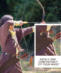 Archer using Leather Hip Quiver For Arrows On The Go Archery Pouch One Hand Draw Waist Mounted Arrow Holder For Hunting