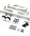 8Ft Ceiling Mount Sliding Barn Door Hardware Kit Stainless Steel 304 Brushed Finish for 35-40mm Thick Doors Heavy Duty Up to 90Kg