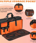 Carrying Bag For Boss Guitar Multi-Effects Pedals Like ME-80 ME-90 GT-1000 GX-100 with multiple storage pockets and cushioned compartments.